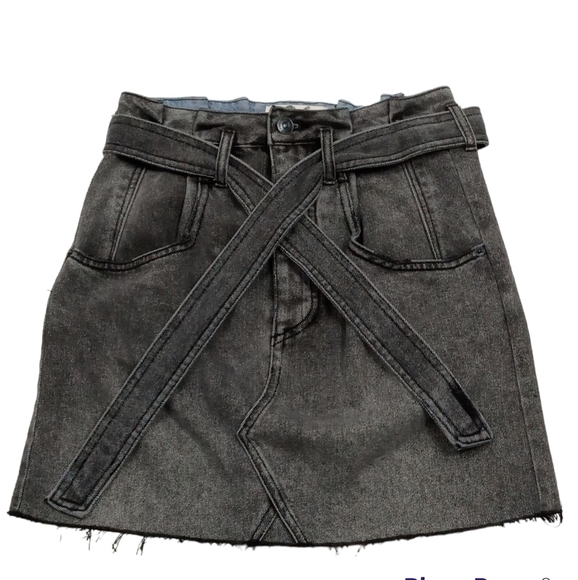 We The Free Black Button Fly Mini Skirt Size 26 - Picture 1 of 7